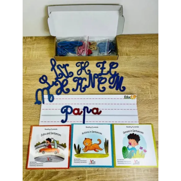 Pack - حقيبتي الأولى لتعلم القراءة لغة لاتينية - الحروف اللاتينية المتحركة miniscule + MAJUSCULE + ثلاث كتب تعلم القراءة