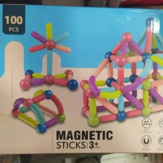 Magnetic Sticks - علبة 100 قطعة