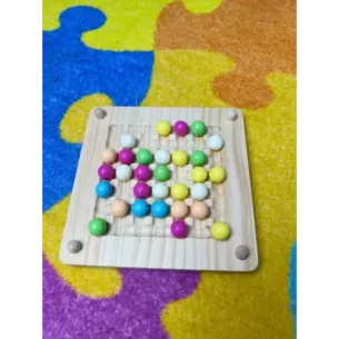 RAINBOW - لعبة دحرجة الكرات بقاعدة خشبية 3ألعاب في لعبة واحدة